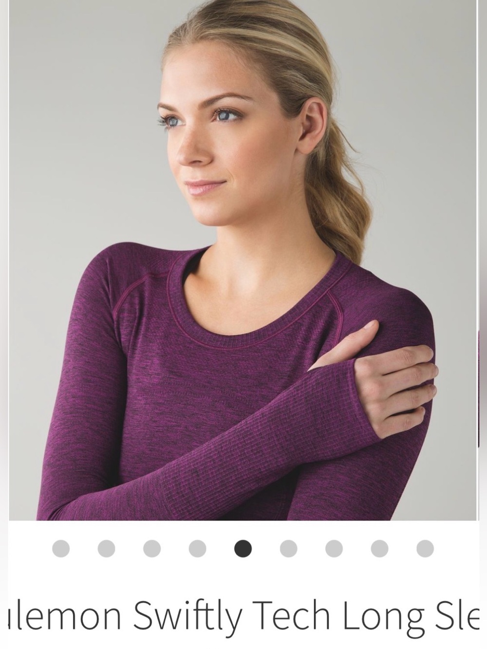 Lululemon Swiftly Tech, purple heather, long sleeves, sz 6.